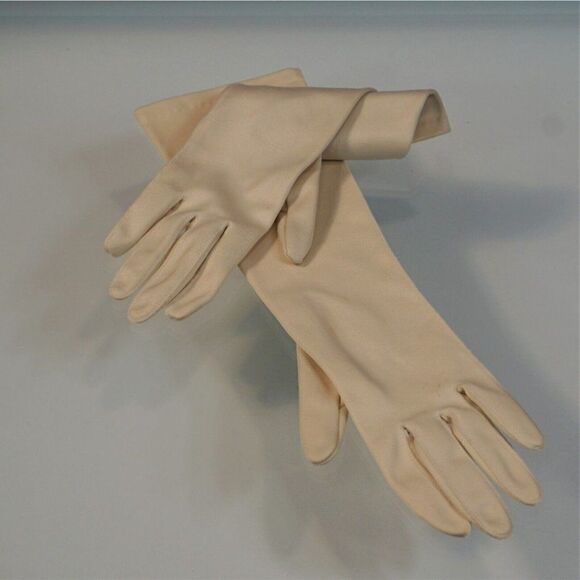 Vintage 1950s Hansen Analon Ivory Opera Gloves 15 Inches Size Small - Picture 4 of 5